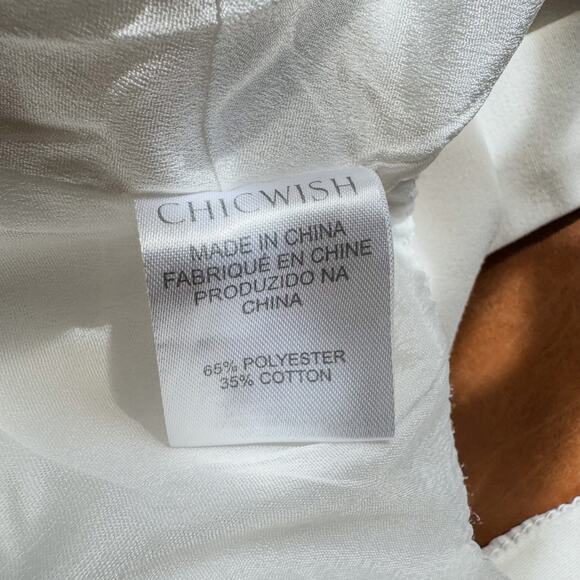 ChicWish, Bowknot Crop Top in White, Full Zip Back, Sleeveless, Women’s Small - Picture 10 of 10